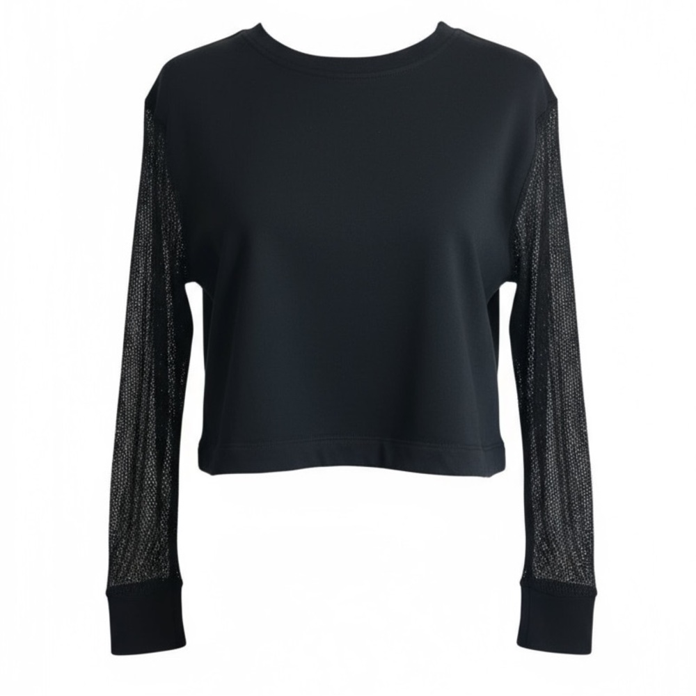 Hunter / Target collab black with mesh sleeves crop top. Size small GUC - Picture 4 of 5